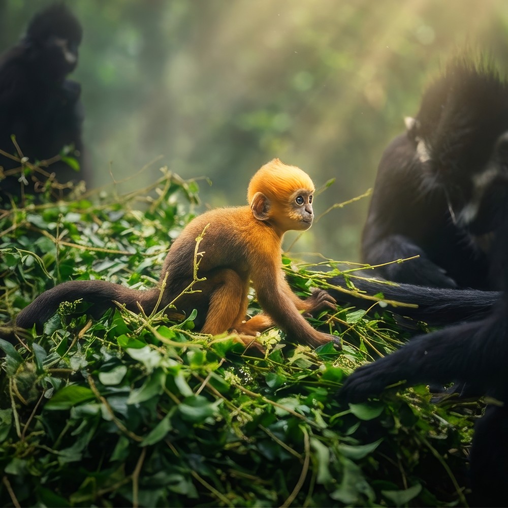 Chuqi the golden baby langur